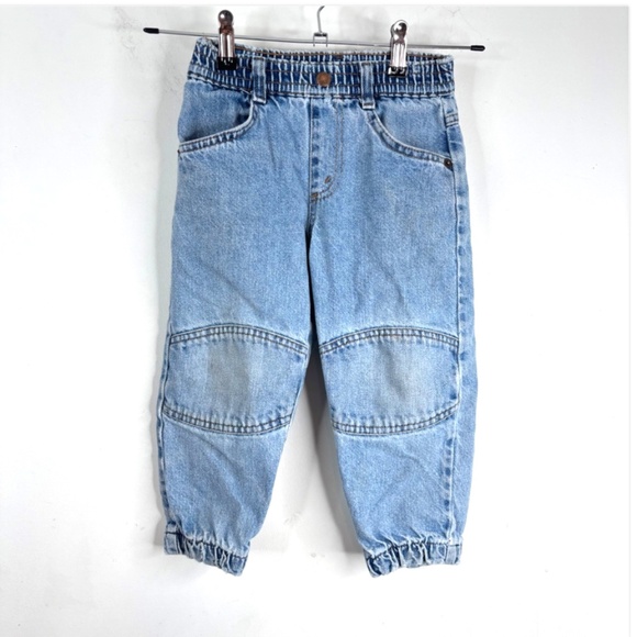 VTG 90s Little Levis Double Knee Jeans 4 Orange Tab Jogger Parachute Elastic - Picture 10 of 10